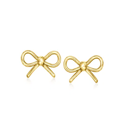 Ross-simons Italian 14kt Yellow Gold Bow Earrings