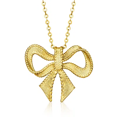 Ross-simons Italian 14kt Yellow Gold Bow Necklace