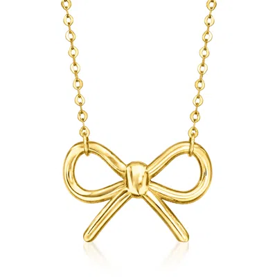 Ross-simons Italian 14kt Yellow Gold Bow Necklace