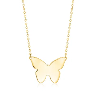 Ross-simons Italian 14kt Yellow Gold Butterfly Necklace In Multi
