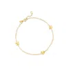 Ross-simons Italian 14kt Yellow Gold Butterfly Station Anklet In Multi