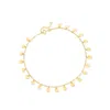 Ross-simons Italian 14kt Yellow Gold Circle-station Anklet In Multi