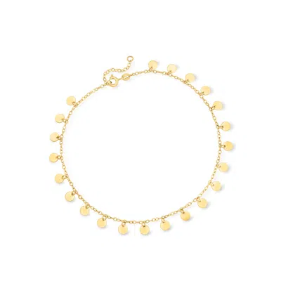 Ross-simons Italian 14kt Yellow Gold Circle-station Anklet In Multi