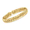 Ross-simons Italian 14kt Yellow Gold Cuban-link Bracelet In Multi