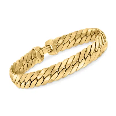 Ross-simons Italian 14kt Yellow Gold Cuban-link Bracelet In Multi