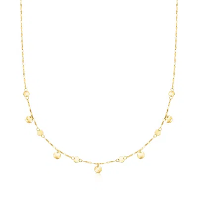 Ross-simons Italian 14kt Yellow Gold Disc Station Lumachina-chain Necklace