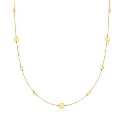 Ross-simons Italian 14kt Yellow Gold Disc Station Necklace In Multi