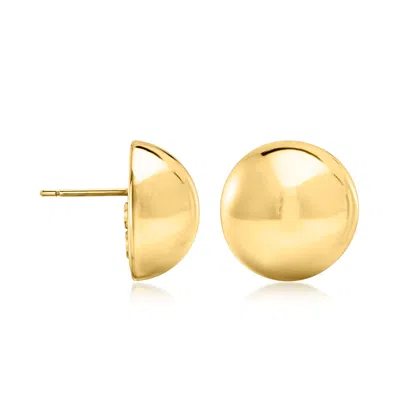 Ross-simons Italian 14kt Yellow Gold Dome Earrings In Multi