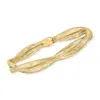 Ross-simons Italian 14kt Yellow Gold Double-mesh Bangle Bracelet In Multi