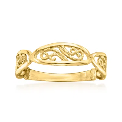 Ross-simons Italian 14kt Yellow Gold Filigree Oval Station Ring