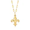 Ross-simons Italian 14kt Yellow Gold Fleur-de-lis Necklace In Gold