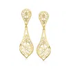 Ross-simons Italian 14kt Yellow Gold Floral Drop Earrings In Yellow