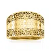 Ross-simons Italian 14kt Yellow Gold Floral Filigree Ring In Yellow