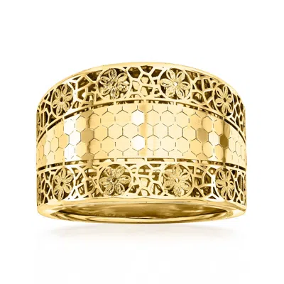 Ross-simons Italian 14kt Yellow Gold Floral Filigree Ring