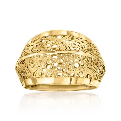 Ross-simons Italian 14kt Yellow Gold Floral Filigree Ring