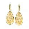 Ross-simons Italian 14kt Yellow Gold Floral Teardrop Earrings In Gold