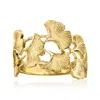 Ross-simons Italian 14kt Yellow Gold Ginkgo Leaf Ring In Yellow