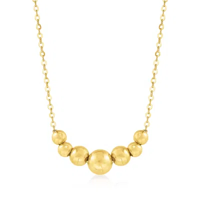 Ross-simons Italian 14kt Yellow Gold Graduated Bead Necklace In Multi
