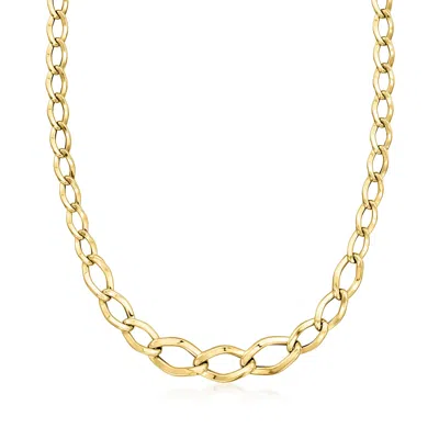 Ross-simons Italian 14kt Yellow Gold Graduated Curb-link Necklace In Multi