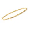 Ross-simons Italian 14kt Yellow Gold Hammered Bangle Bracelet In Gold