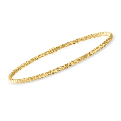 Ross-simons Italian 14kt Yellow Gold Hammered Bangle Bracelet