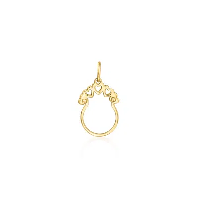 Ross-simons Italian 14kt Yellow Gold Heart-cutout Charm Holder Pendant