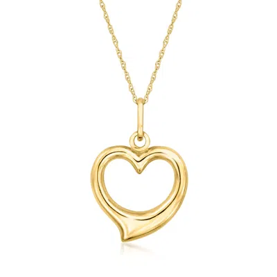Ross-simons Italian 14kt Yellow Gold Heart Pendant Necklace