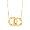 Ross-simons Italian 14kt Yellow Gold Interlocking Circle Necklace In Multi