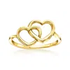 Ross-simons Italian 14kt Yellow Gold Interlocking-heart Ring In Yellow