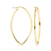 Ross-simons Italian 14kt Yellow Gold Marquise-shaped Hoop Earrings