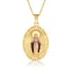 Ross-simons Italian 14kt Yellow Gold Miraculous Medal Necklace With Multicolored Enamel In Multi