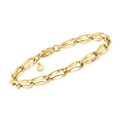 Ross-simons Italian 14kt Yellow Gold Mirror-link Bracelet In Multi