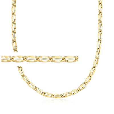 Ross-simons Italian 14kt Yellow Gold Mirror-link Necklace In Multi