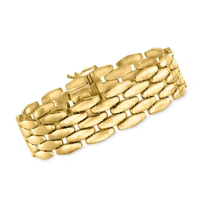 Ross-simons Italian 14kt Yellow Gold Multi-row Marquise-shaped Panther-link Bracelet