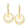 Ross-simons Italian 14kt Yellow Gold Openwork Circle Drop Earrings In Yellow