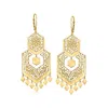 Ross-simons Italian 14kt Yellow Gold Openwork Floral Lace Chandelier Earrings In Yellow