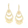 Ross-simons Italian 14kt Yellow Gold Openwork Floral Lace Chandelier Earrings In Yellow
