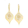 Ross-simons Italian 14kt Yellow Gold Openwork Floral Lace Teardrop Earrings In Yellow