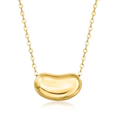 Ross-simons Italian 14kt Yellow Gold Organic-shaped Bead Necklace In Multi