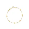 Ross-simons Italian 14kt Yellow Gold Oval-bead Station Anklet In Multi
