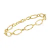 Ross-simons Italian 14kt Yellow Gold Oval-link Bracelet In Multi