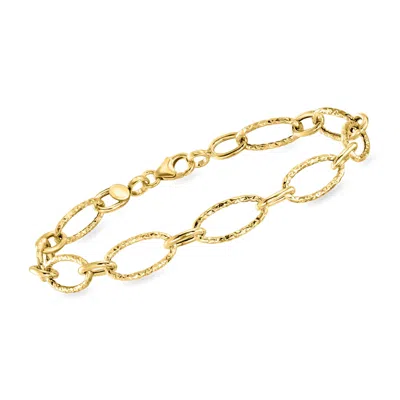 Ross-simons Italian 14kt Yellow Gold Oval-link Bracelet In Multi