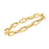 Ross-simons Italian 18kt Yellow Gold Paper Clip Link Bracelet With Lobster Clasp In Multi