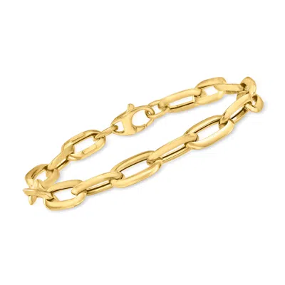 ROSS-SIMONS ITALIAN 14KT YELLOW GOLD OVAL PAPER CLIP LINK BRACELET
