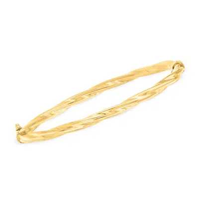 Ross-simons Italian 14kt Yellow Gold Oval Twisted Bangle Bracelet In Multi