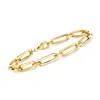 Ross-simons Italian 18kt Yellow Gold Paper Clip Link Bracelet With Lobster Clasp In Multi