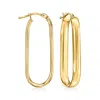 Ross-simons Italian 14kt Yellow Gold Paper Clip Link Hoop Earrings In Yellow
