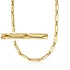 Ross-simons Italian 14kt Yellow Gold Paper Clip Link Necklace In Multi