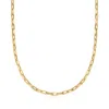 Ross-simons Italian 14kt Yellow Gold Paper Clip Link Necklace In White