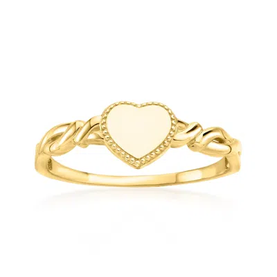 Ross-simons Italian 14kt Yellow Gold Personalized Heart Ring